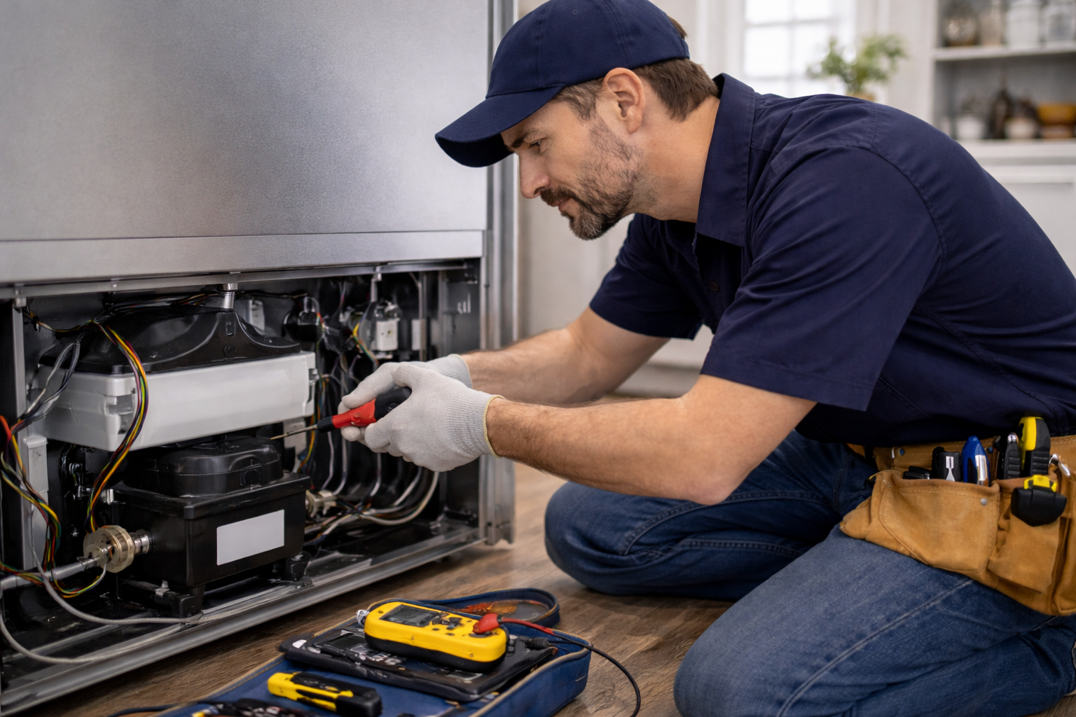 Appliance maintenance in a rental home with well kept kitchen and laundry appliances