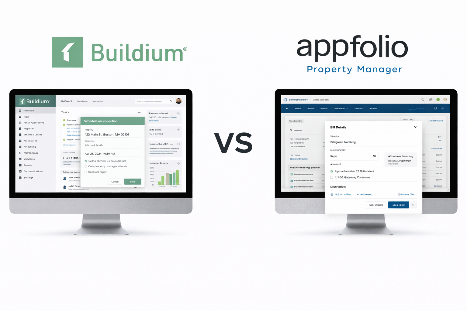 Buildium vs AppFolio property management software comparison