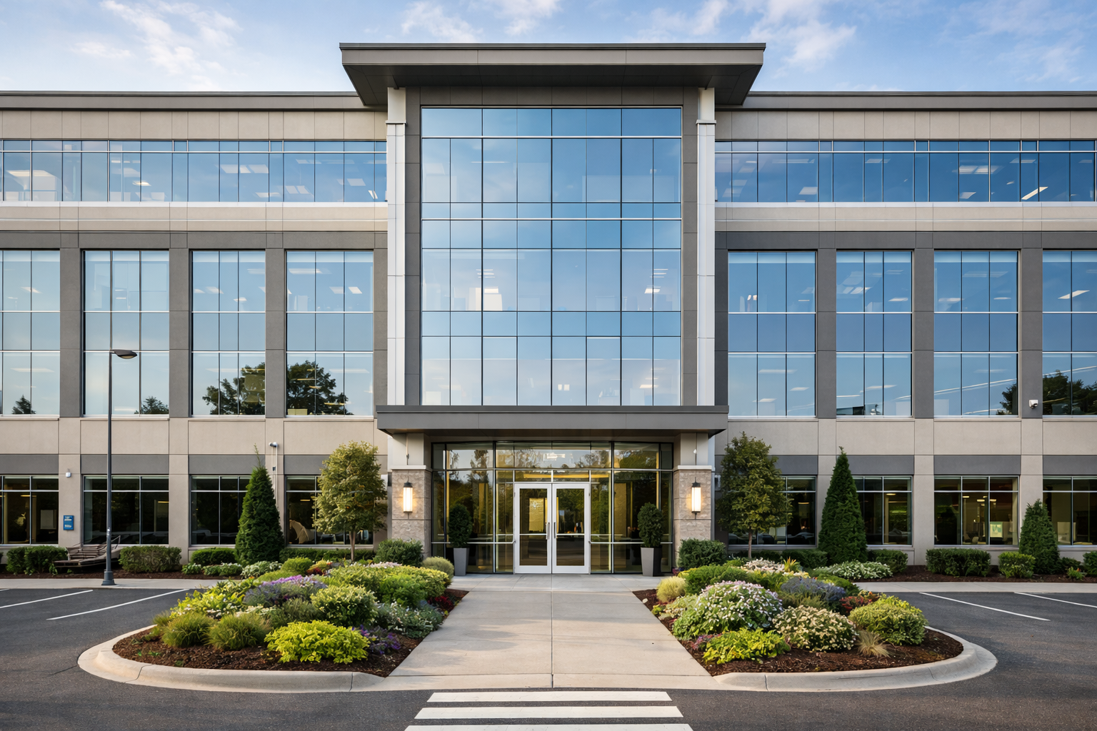 Commercial office building representing professional commercial leasing services