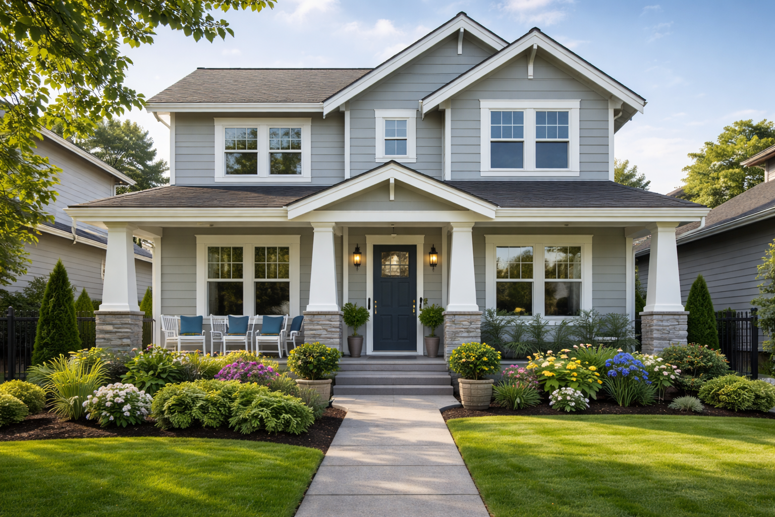 Residential rental home with a well maintained exterior representing a professional leasing process