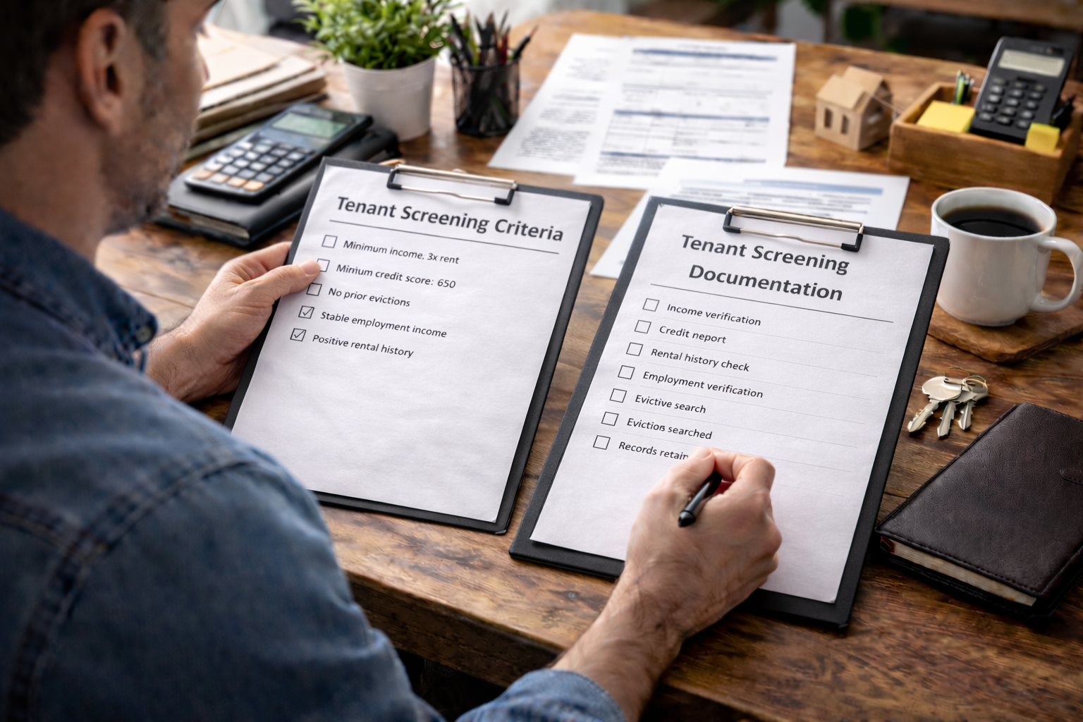 Landlord applying consistent tenant screening criteria and documentation